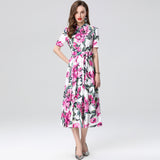 Diynav Women's Dress 2025 Summer New Collection Of Thin Temperament Print Big Swing Shirt Dress