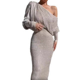 Diynav New Slanted Shoulder Sexy Women's Dress