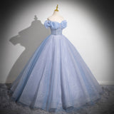 Diynav Shoulder Light Blue Vocal Art Exam Performance Dress Solo Fluffy Skirt Princess Adult Ceremony Presided Over The Annual Meeting Dress