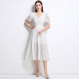 Diynav Dress Female Travel Photo Summer French Hollow High-End Feel Seaside Beach Long Skirt