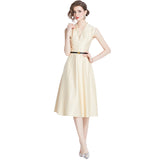 Diynav Women's Clothing 2024 New Famous Temperament Sister Light Familiar Air Cold Sense Of High-End Sleeveless V-Neck Dress