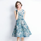 Diynav Spring And Summer New French Retro Court Style Jed Flower In The Long Dress Women's Waistless Vest Dress
