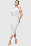 Diynav New Long Fashion Dress Brated Ostrich Hair High-End Temperament Banded Dress Woman