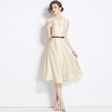 Diynav Women's Clothing 2024 New Famous Temperament Sister Light Familiar Air Cold Sense Of High-End Sleeveless V-Neck Dress
