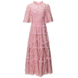Diynav Industry Lianglid Leafs Pink-Senage Princess Style Dresses Summer Women's New 2024