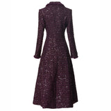Diynav Industry Wool Long-Sleeved Sleeves Clame Collar Fashion Double Buckle Purple Coat Woman New Spring And Autumn 2025