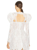 Diynav Fashion Elegant Shoulder Long Sleeve Two-Set Lace Sexy Nail Beads Sling Dress