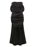 Diynav Women's Black Sexy Folding Bag With A Thoracic Dress Can Be Removed With A Bow Trim Ribbon