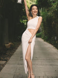 Diynav Qi Same High-End Sexy Umbilical Sleeveless Dress Temperament Ass Open-Fork Dress Dress Dress