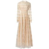 Diynav Perspective Heavy Industry Lily Long-Sleeved Princess Dress Net Yarn Dress New Women's Summer Autumn 2024