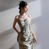 Diynav Engagement Banquet Evening Dress Female Senior Sense Light Luxury Niche Design Smeared Bride's Chinese Morning Gown Toasting