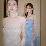 Diynav Dress 2024 New Three-Dimensional Flowers With Corset Dress High-End Fine Shiny Fishtail Dress