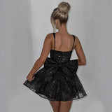 Diynav Sexy Shoulderless Strap-Less Braided Sleeveless Body-Cuffed Dress Super Short Skirt Black Small Gift