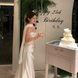 Diynav Certificate Registration Engagement Dress High-End Light Luxury Niche Beautiful Temperament Birthday Pattern Dress