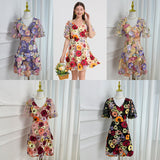 Diynav Summer New French Design Heavy Industry Three-Dimensional Flowers Slimming Thin And Hip Delicate Dress Women's Clothing