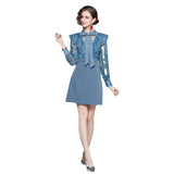 Diynav Temperament Feel Hot Diamond Bow Bow Long Sleeve Spliced High-Waist Heavy Industry Dress Women Spring And Autumn New