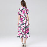 Diynav Women's Dress 2025 Summer New Collection Of Thin Temperament Print Big Swing Shirt Dress