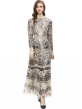 Diynav Leash Mesh Long Sleeves Slim Dress Long Dress Autumn And Winter Women's New 2025