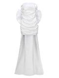 Diynav Women's Sexy Folded Bag With A Bosom Dress Temperament Can Be Removed Large Bow Decorative Tape