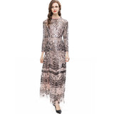 Diynav Leash Mesh Long Sleeves Slim Dress Long Dress Autumn And Winter Women's New 2025