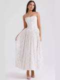 Diynav Women's Summer New Sexy Hollow Poneng Sling Dress French Temperamental Skirt Dress