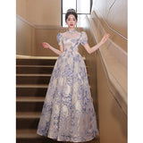 Diynav Dress Dress Dress 2024 New High-End Banquet Temperament Art Exam Light Luxury Small High-Level Atmospheric Hostess Summer