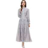 Diynav Industry Embroidered Collar Retro Lantern Long-Sleeved Apricot Dress Dress Women's New Spring And Summer 2024