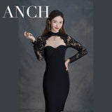 Diynav And Winter Fashion Sexy Hanging Neck Twisps Dress Wish Burst Banquet Bandage Dress