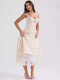 Diynav Sale Of New Sexy Slings Print Dress Mid-Length Dress High-End Temperament Thin Tie Dress Dress Dress Dress