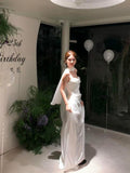 Diynav Certificate Registration Engagement Dress High-End Light Luxury Niche Beautiful Temperament Birthday Pattern Dress