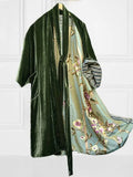Diynav Large-Size Korean Velvet Belt Color Clove Digital Flower Dress Dress Pyjamas