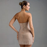 Diynav Light Luxury Niche Sexy Hot Diamond Hanging Neck Dress Naked Sparkling Back Banquet Birthday Dress