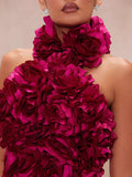 Diynav Band Strap Dress Evening Dress High-End Dress Direct Hanging Neck Big Flower Dress New