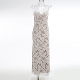 Diynav High-End Women Decor With Thin Sexy Sling Dress Dress Long Dress Buns Hip Dress