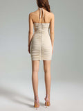 Diynav Sexy Boobs Mesh Flowers Design Short Skirt Hollow Folded Back Wrinkle Body Hip Skirt