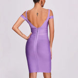 Diynav Bandage Dress Sexy V-Neck Dress Bare Back Tight Banquet Evening Dress Bag Hip Dress New