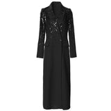 Diynav Wind Heavy Industry Glided Long Sleeves Double Buckle Red Long Wind Coat Women's New Autumn And Winter 2024