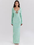 Diynav Women's High-End Glids U Tie With Sexy Dress Dress Temperament Banquet Dress Dress Dress