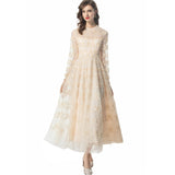 Diynav Perspective Heavy Industry Lily Long-Sleeved Princess Dress Net Yarn Dress New Women's Summer Autumn 2024