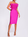 Diynav New Long Fashion Dress Brated Ostrich Hair High-End Temperament Banded Dress Woman