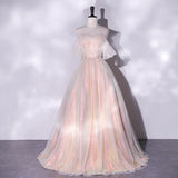 Diynav Dress Bride 2025 New One-Word Shoulder Mesh Screen Appearance Thin Annual Banquet Art Show Host Evening Dress
