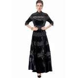 Diynav Industry Collared Back-Wive Dress Water-Soluble Hooks Hollow Velvet Dress Women's Spring And Summer 2025