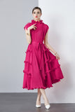 Diynav Dress Sweet Wooden Ear-Stupling Long Heavy Industry Folding Haewn Dress Women 2025 Spring And Summer