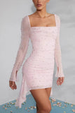 Diynav Fashion Spring And Summer New Long-Sleeved Temperament Dress