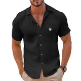 Diynav Men's Linen Short-Sleeved T-Shirts For Free-Fitting Sweatshirts For Men's Short-Sleeved Cotton Shirts Beach Plus-Size Men's Short-Sleeved Shirts
