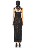 Diynav Women's Sexy Net Yarn Empty Bag Slings In Long Dress With Air Dress