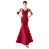 Diynav Dress Woman 2025 New Banquet Host Performance Fishtail Long Repair Bride Wedding Toasting Suit