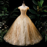 Diynav Dress Female Solo Performance Suit Pony Dress Long Annual Meeting Host Gold Dress