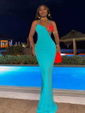 Diynav High-End Women's Sexy Collar With Wrapped Chest Solid Color Hanging Neck Dress Sea Starfish Decorative Dress Dress