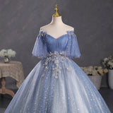 Diynav Gray-Blue Temperament Beautiful Solo Performance Costume Student Vocal Art Canopopy Skirt Annual Meeting Host Evening Dress